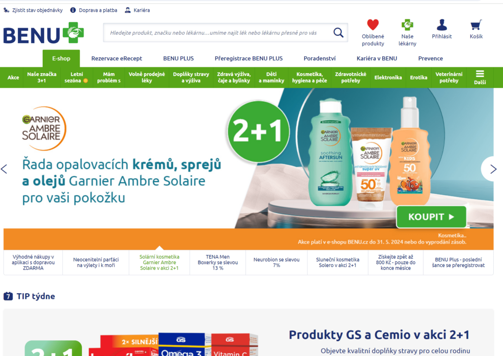 Аптика Benu в Праге Чехия